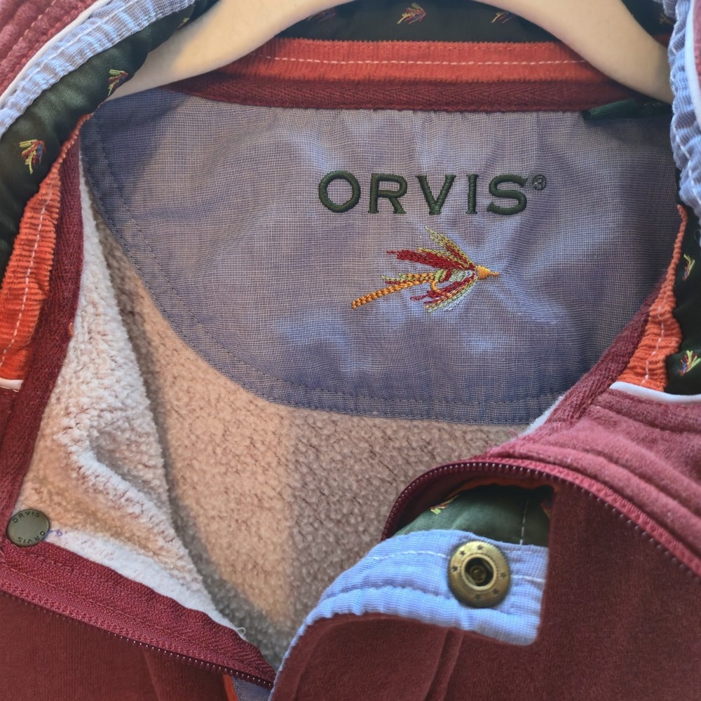 Orvis Men's Pullover Sweatshirt Pre-Owned Burgundy Red Quarter Zip SZ XXL - Picture 8 of 8